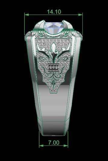 men ring 3D print model_4