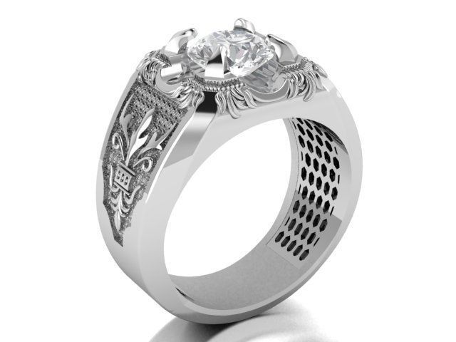 men ring 3D print model_16
