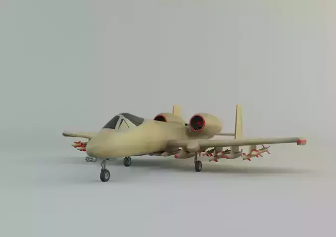 A-10 Thunderbolt II fighter jet 3D model