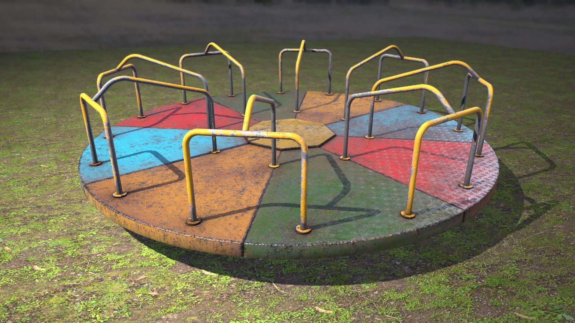 Merry go round Low-poly 3D model_7