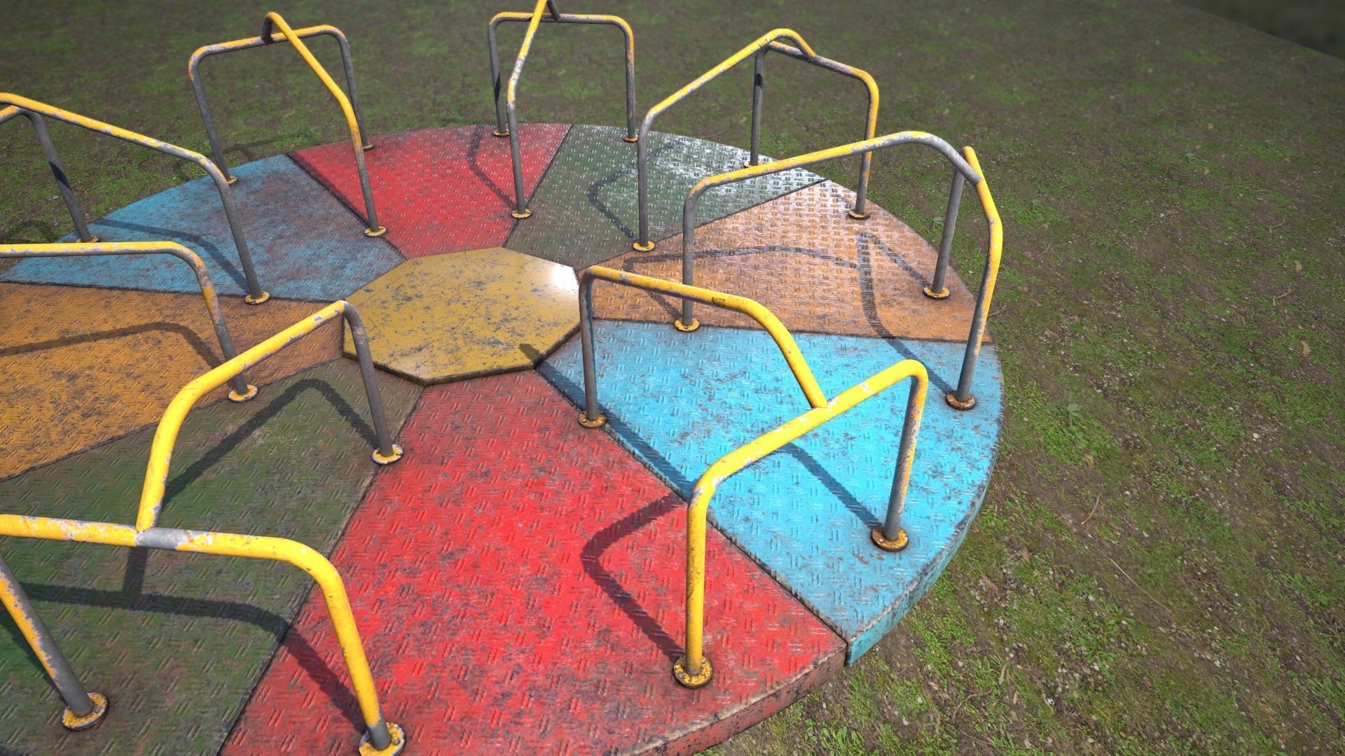 Merry go round Low-poly 3D model_9