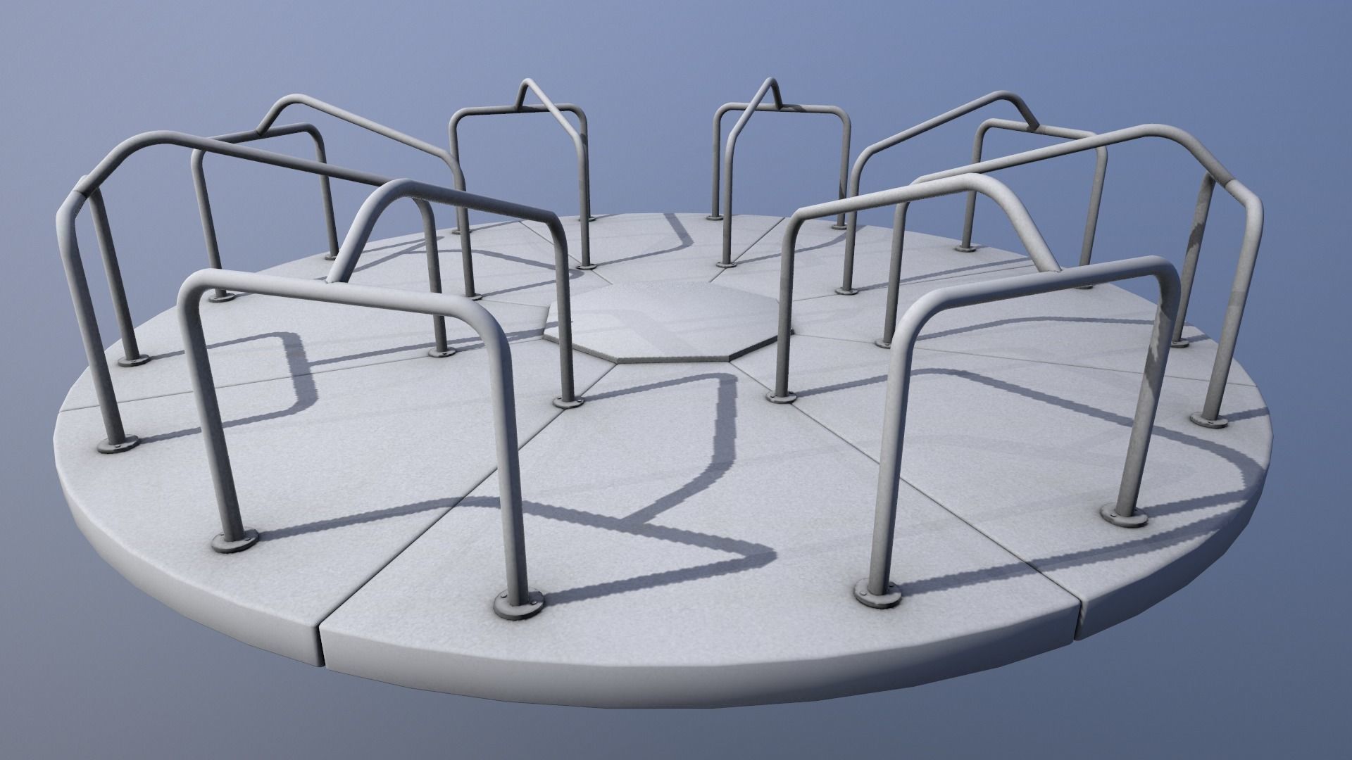 Merry go round Low-poly 3D model_8