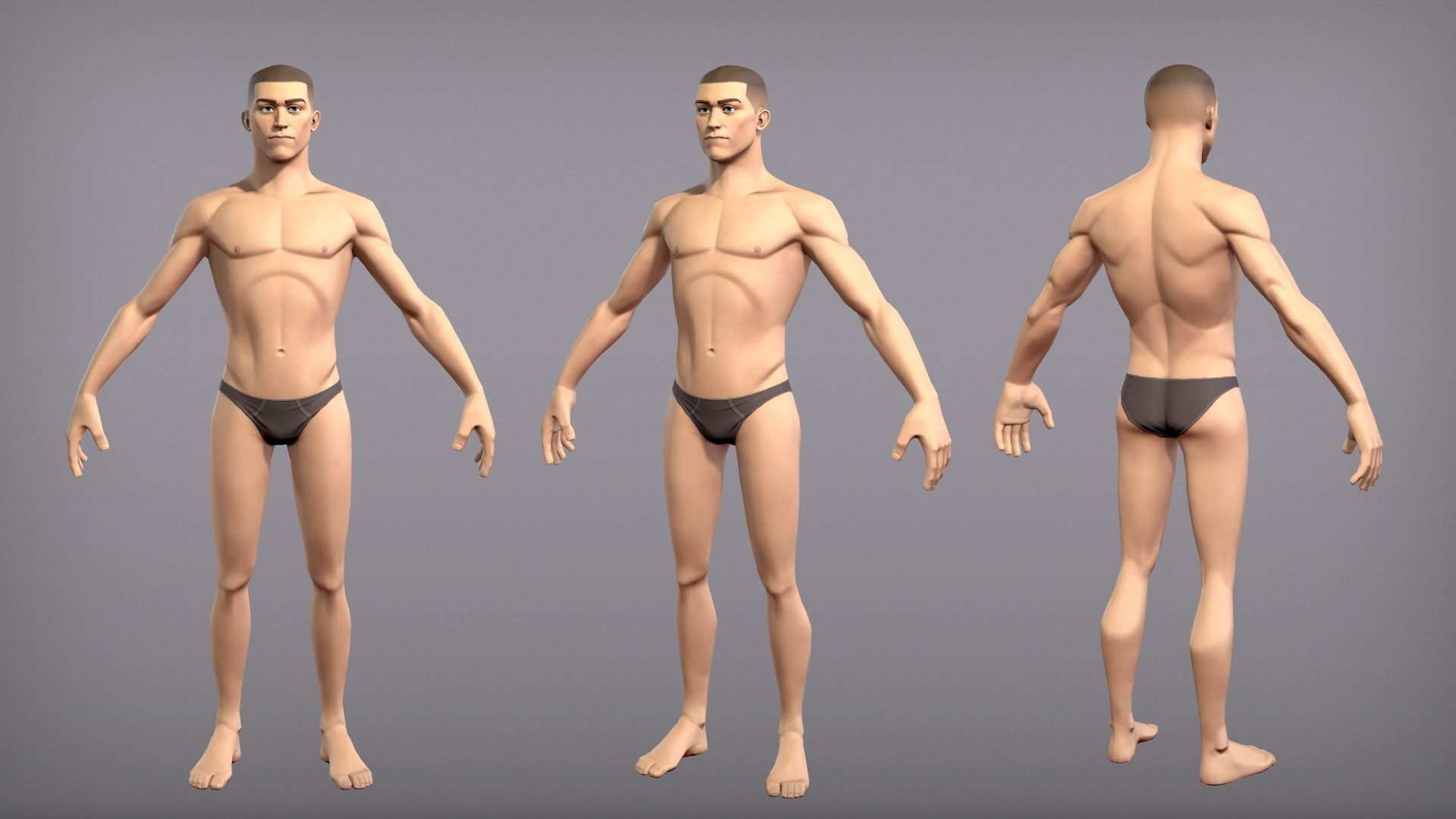 Game ready male character Titus Low-poly 3D model_2