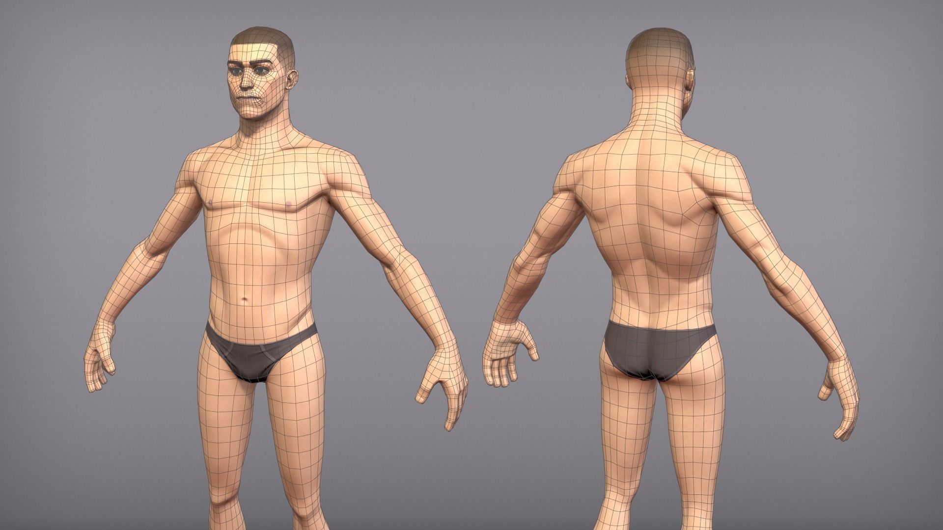 Game ready male character Titus Low-poly 3D model_5