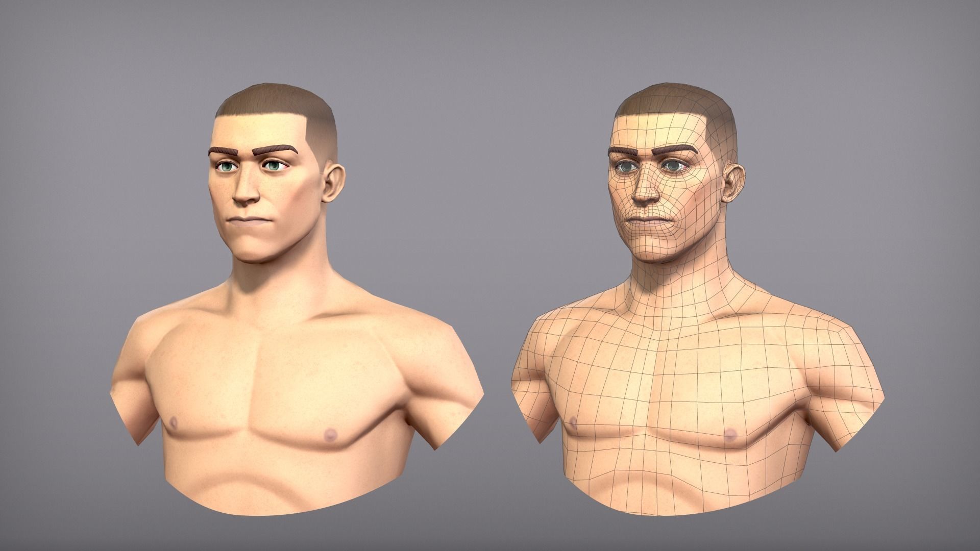 Game ready male character Titus Low-poly 3D model_6