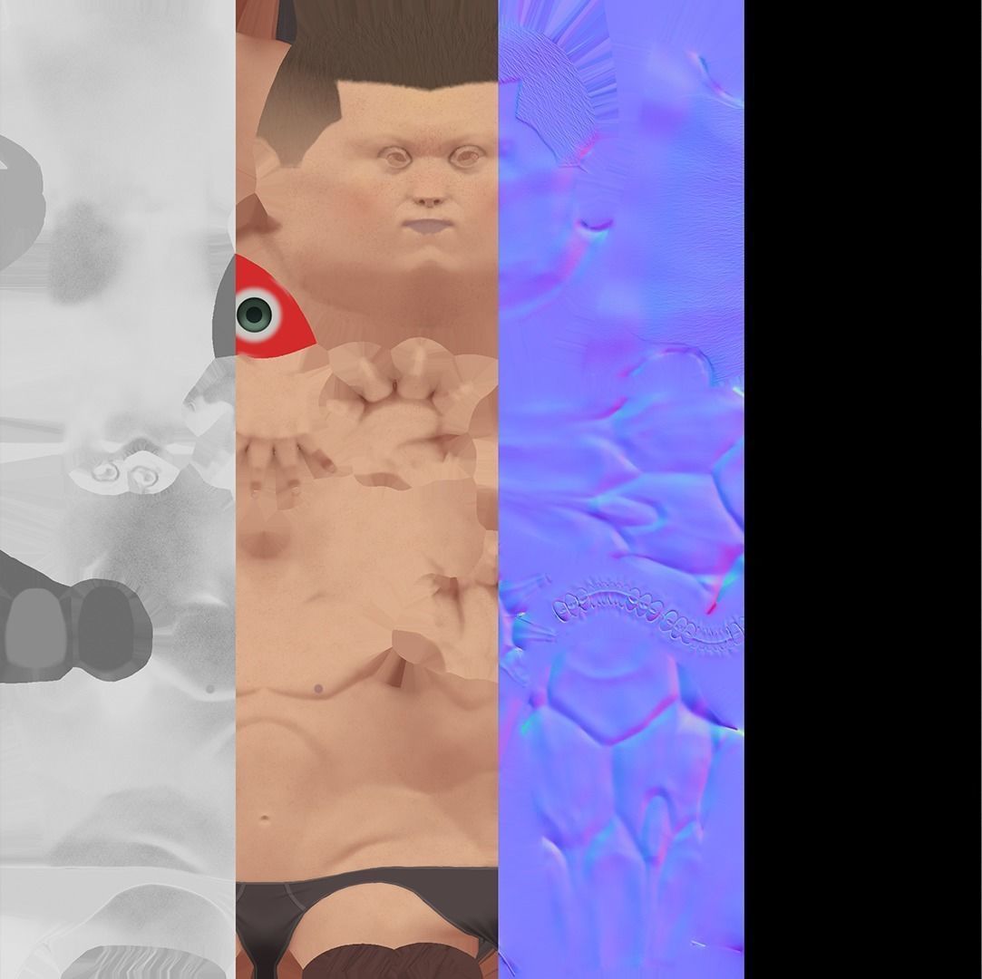 Game ready male character Titus Low-poly 3D model_8