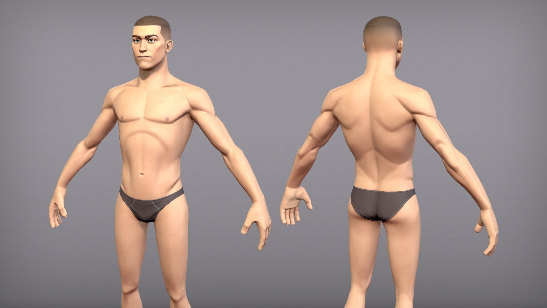 Game ready male character Titus Low-poly 3D model_4