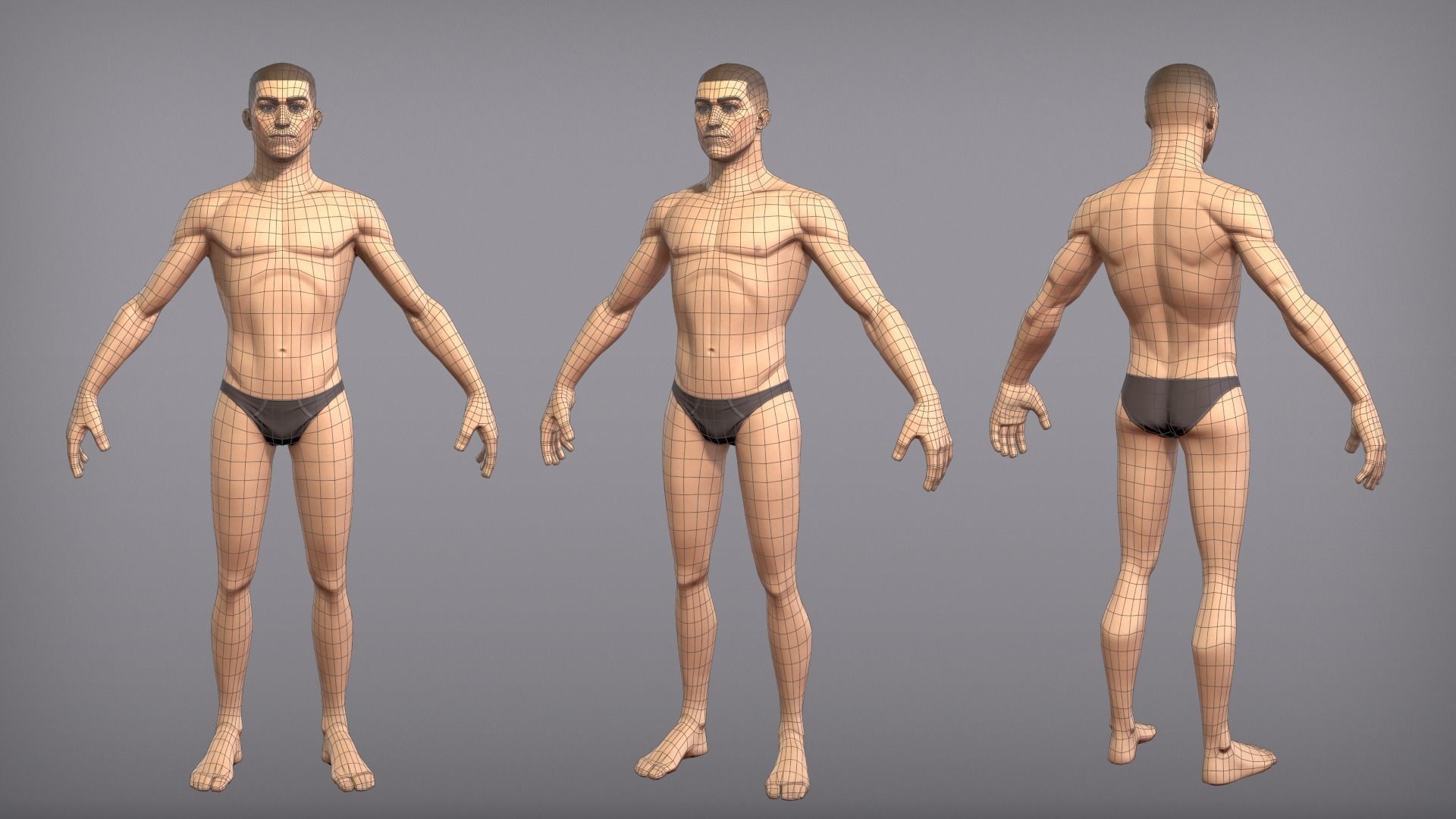 Game ready male character Titus Low-poly 3D model_3