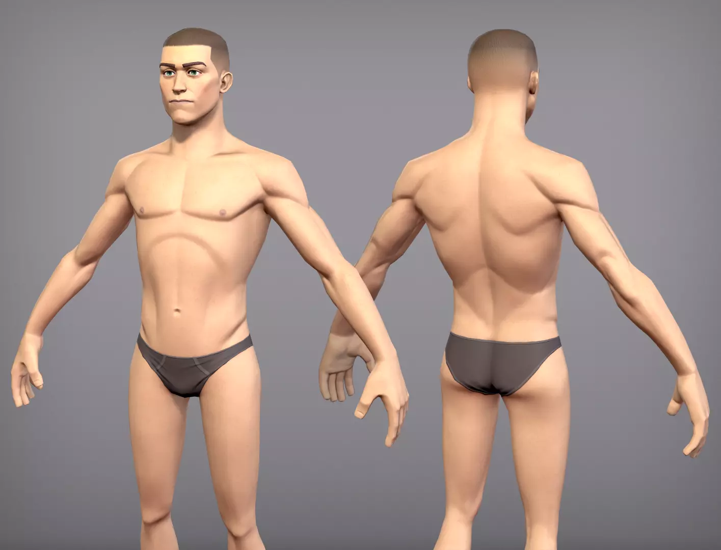 Game ready male character Titus Low-poly 3D model_0