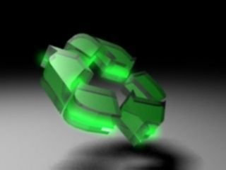 Glowing Recycle -PLASTIC with Green GLOW Low-poly 3D model_2