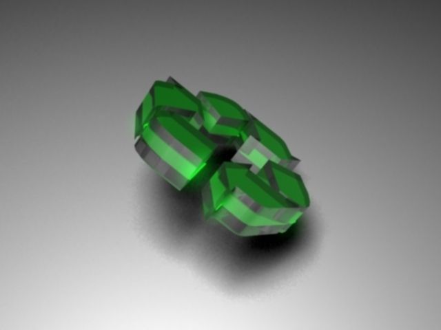 Glowing Recycle -PLASTIC with Green GLOW Low-poly 3D model_3
