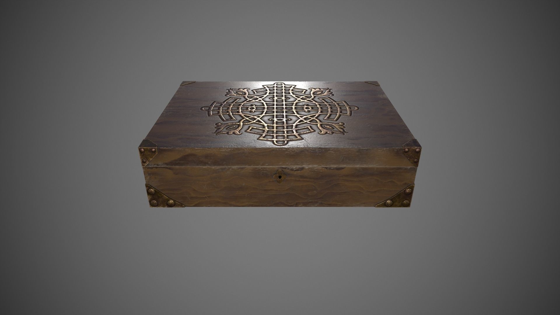 Wooden Jawellery Box Free low-poly 3D model_2