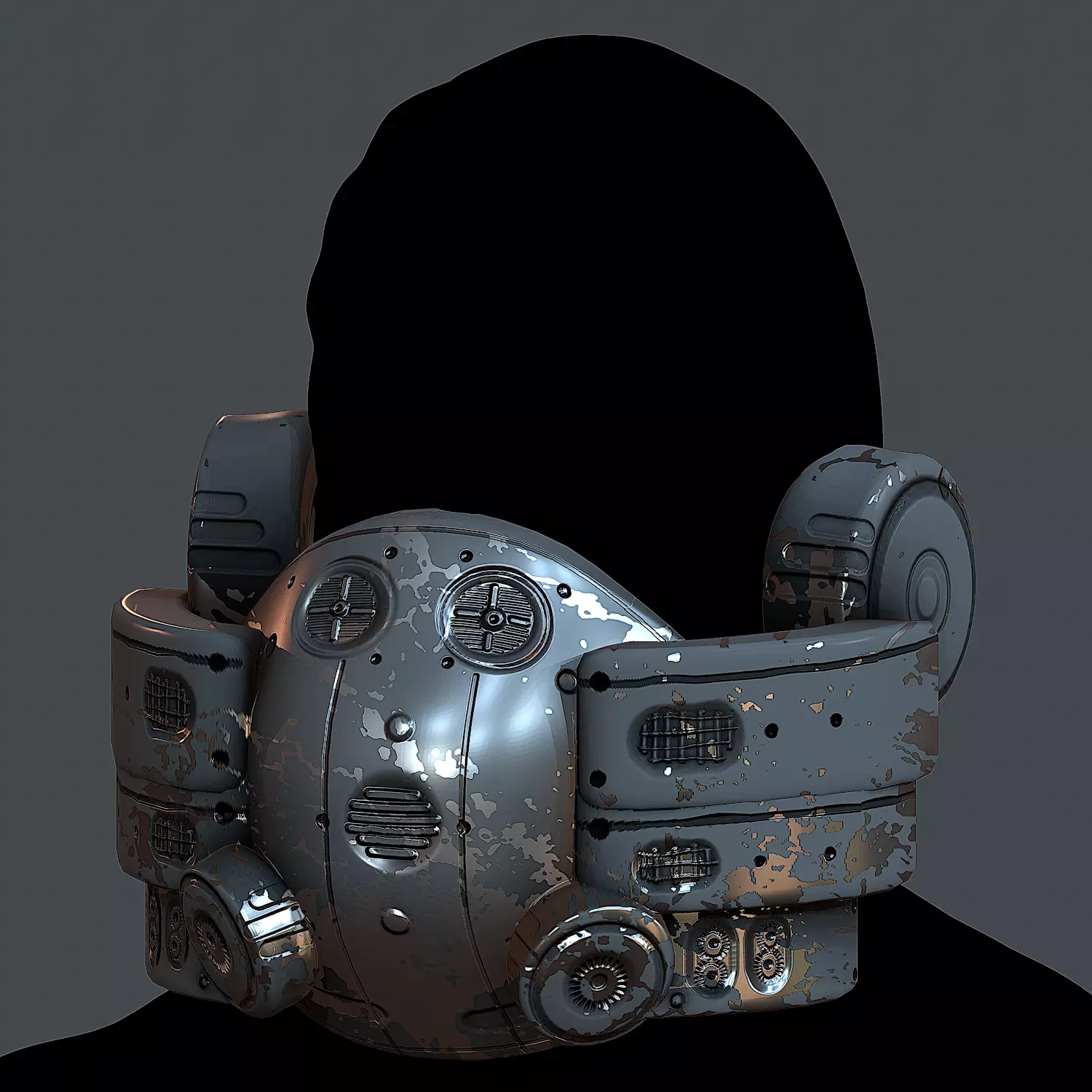 Gas mask helmet 3d model scifi Low-poly Low-poly 3D model Low-poly 3D model