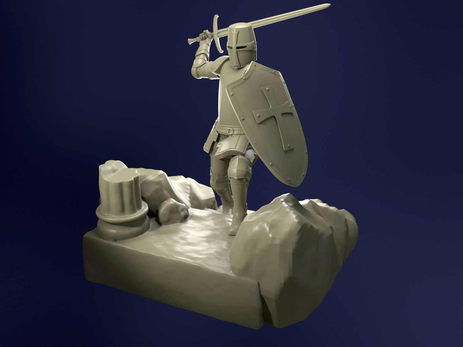 Templar Knight 3D Printing 3D print model_4