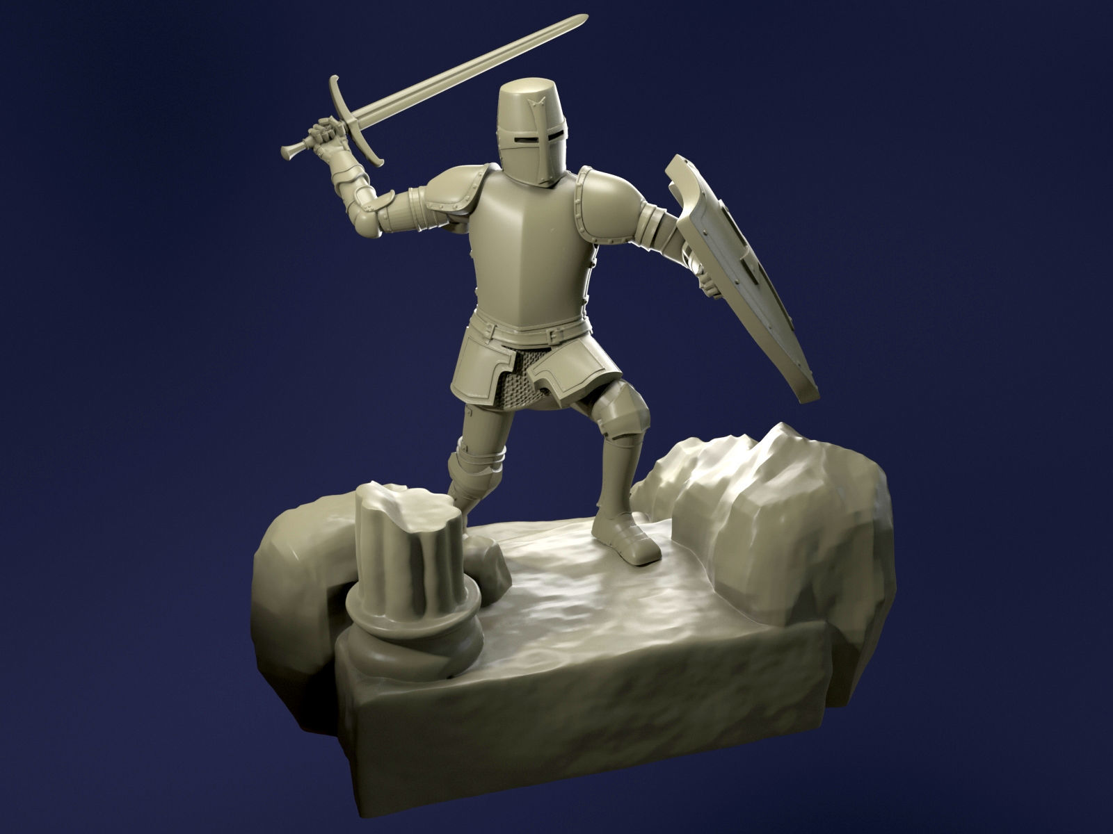 Templar Knight 3D Printing 3D print model_1