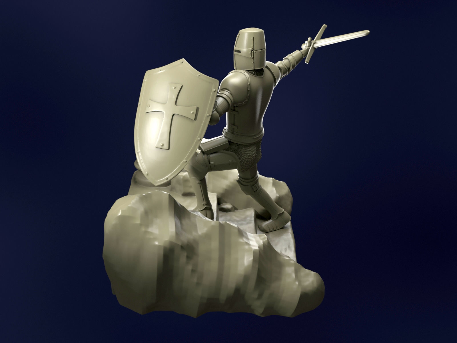 Templar Knight 3D Printing 3D print model_2
