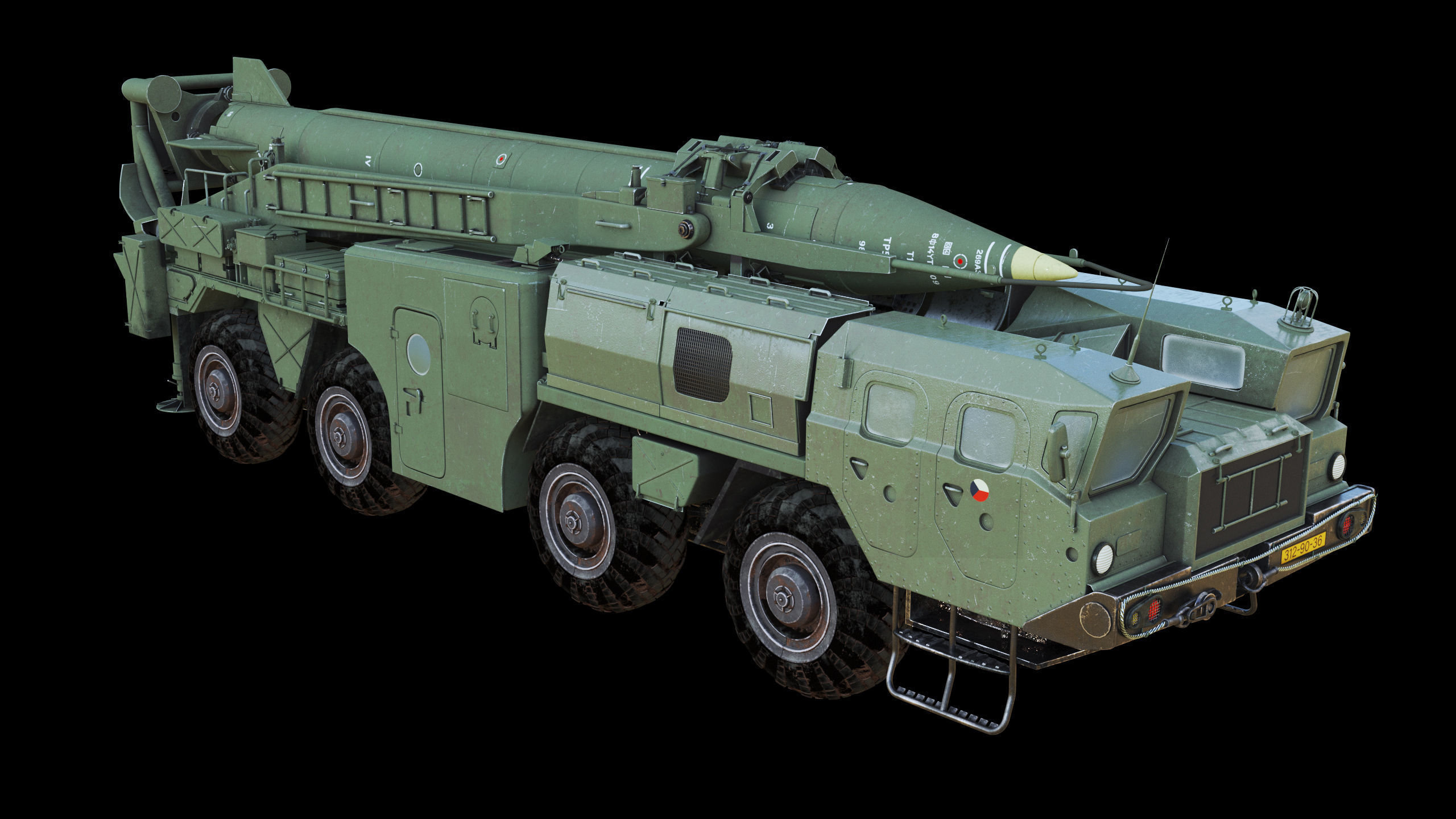 MAZ-543 SCUD Low-poly 3D model_7