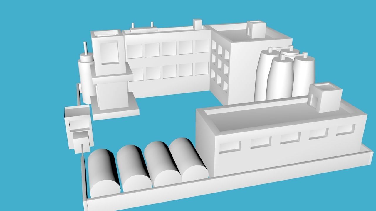 City model factory 3D model_2
