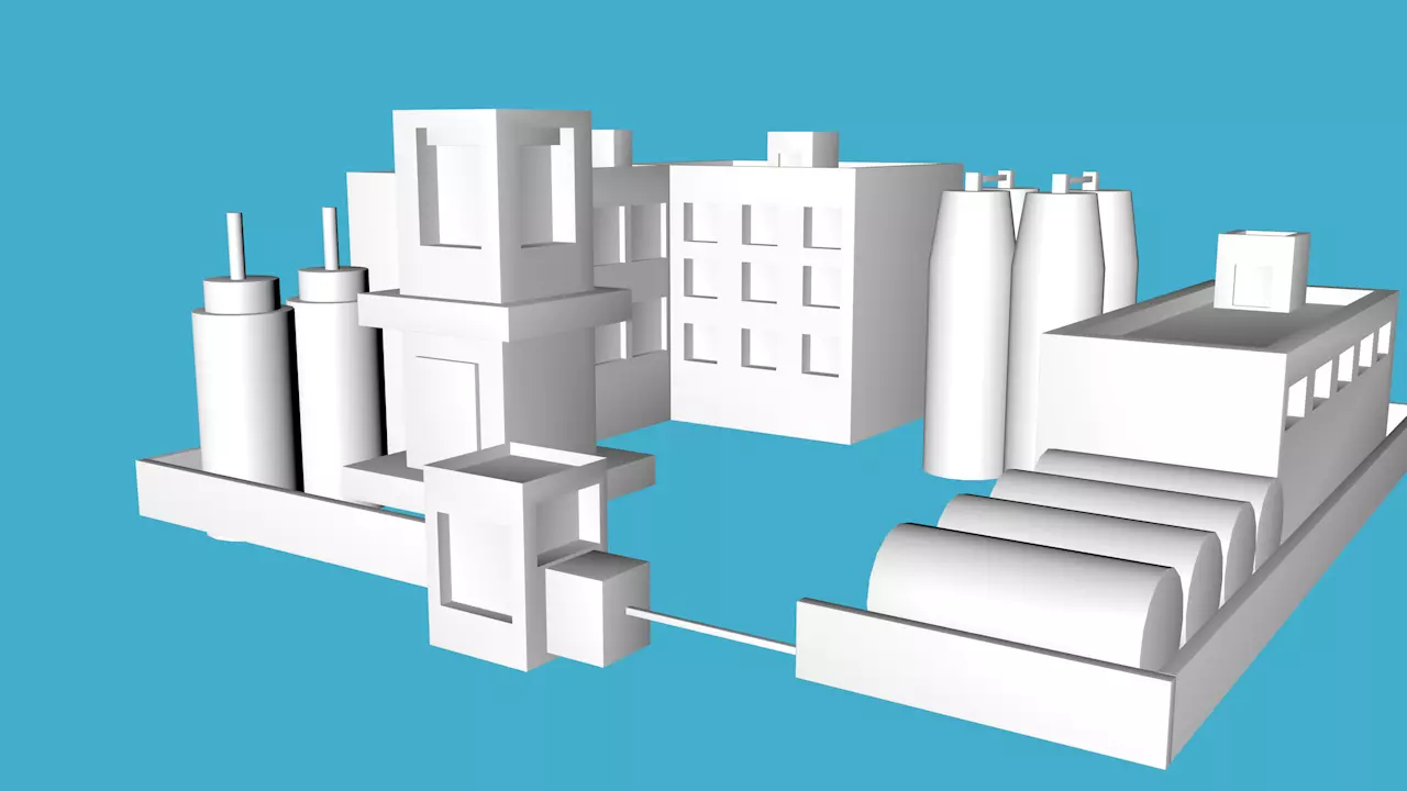 City model factory 3D model_0