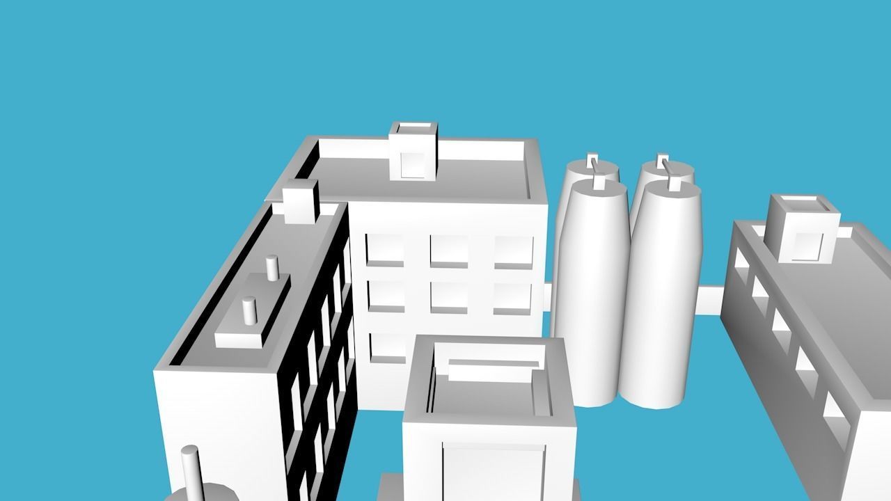 City model factory 3D model_1