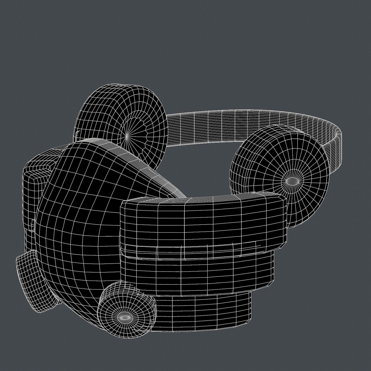 Gas mask helmet 3d model scifi Low-poly Low-poly 3D model Low-poly 3D model_7