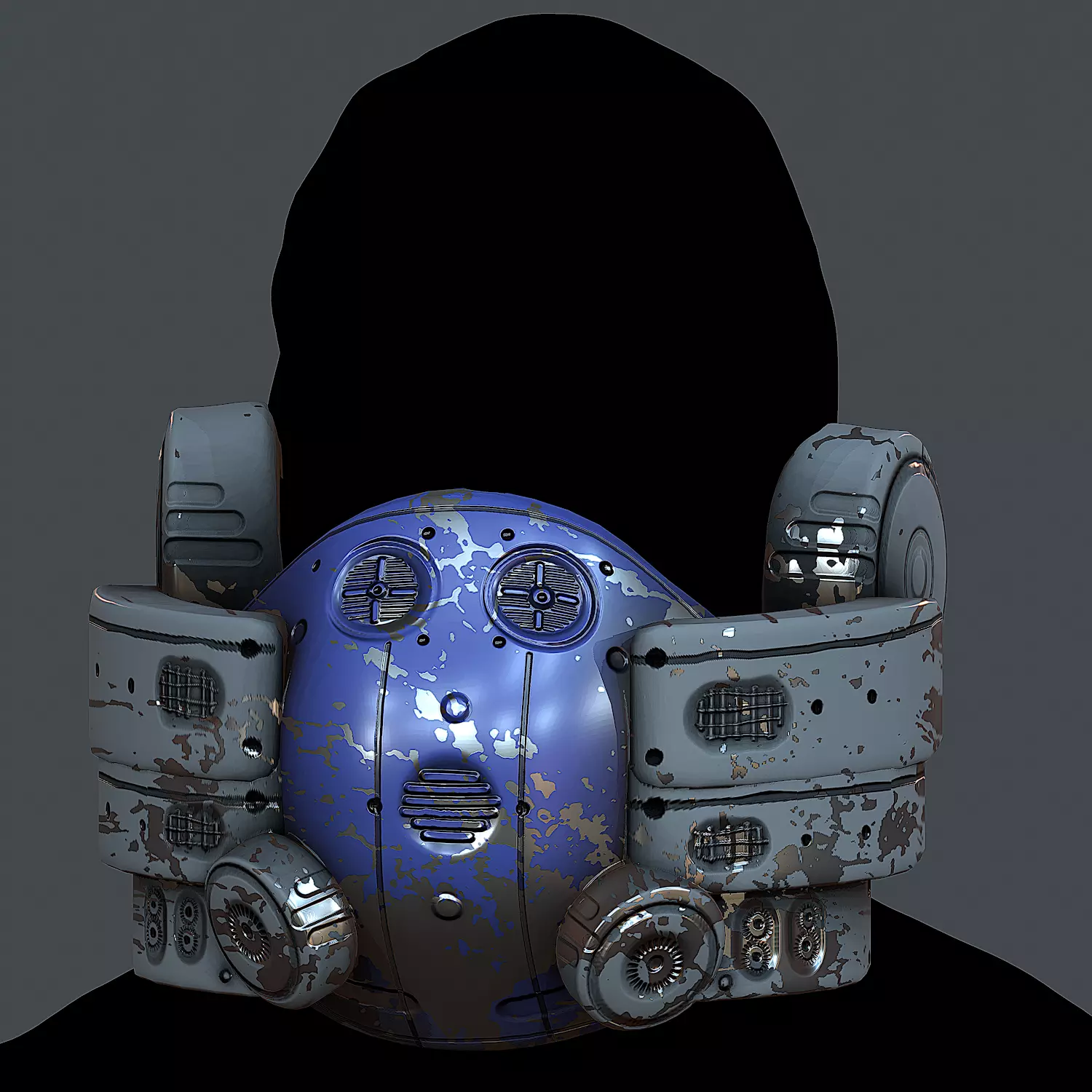 Gas mask helmet 3d model scifi Low-poly Low-poly 3D model Low-poly 3D model_0