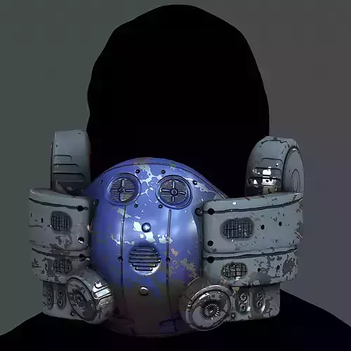 Gas mask helmet 3d model scifi Low-poly Low-poly 3D model