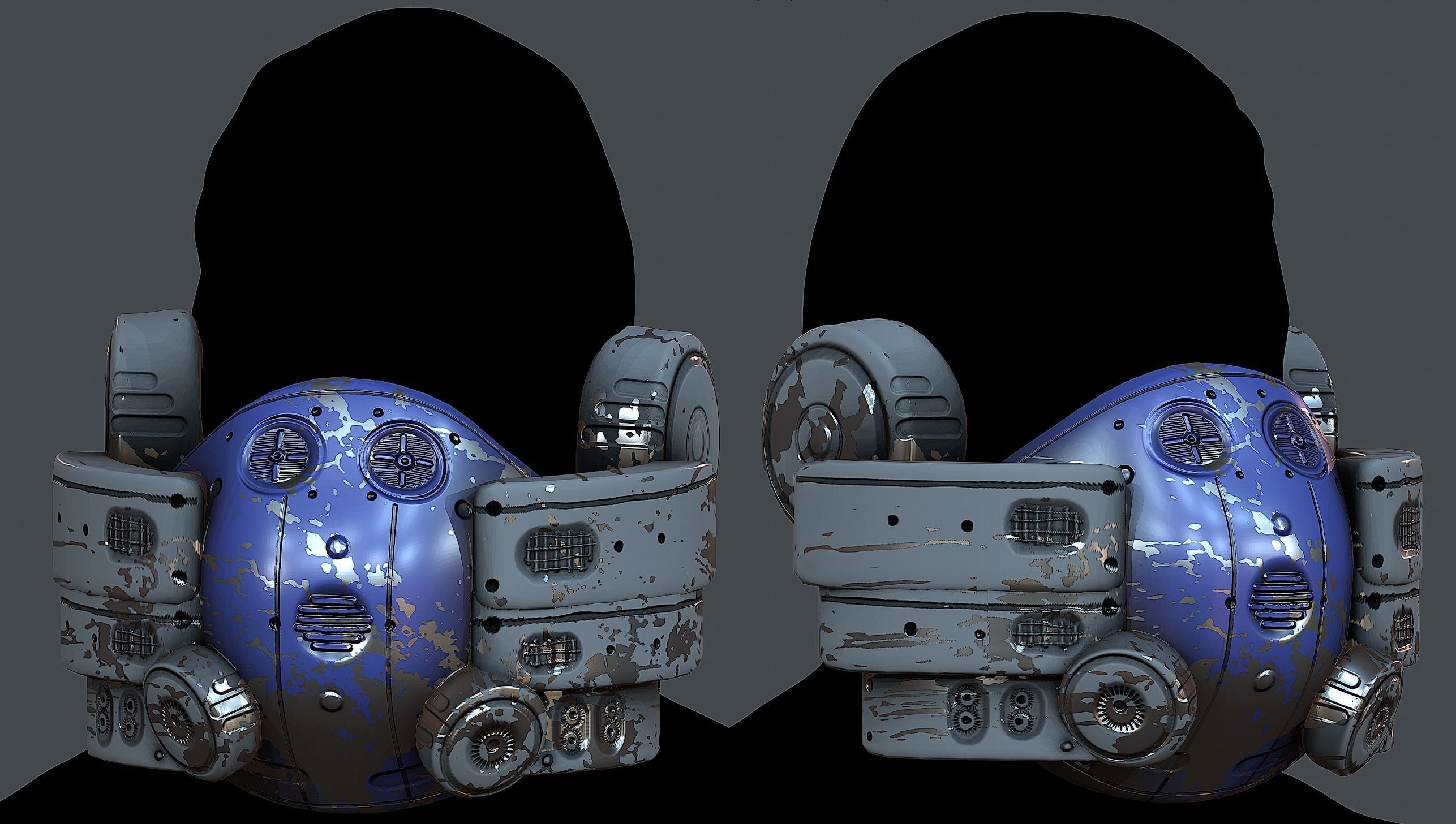 Gas mask helmet 3d model scifi Low-poly Low-poly 3D model Low-poly 3D model_1