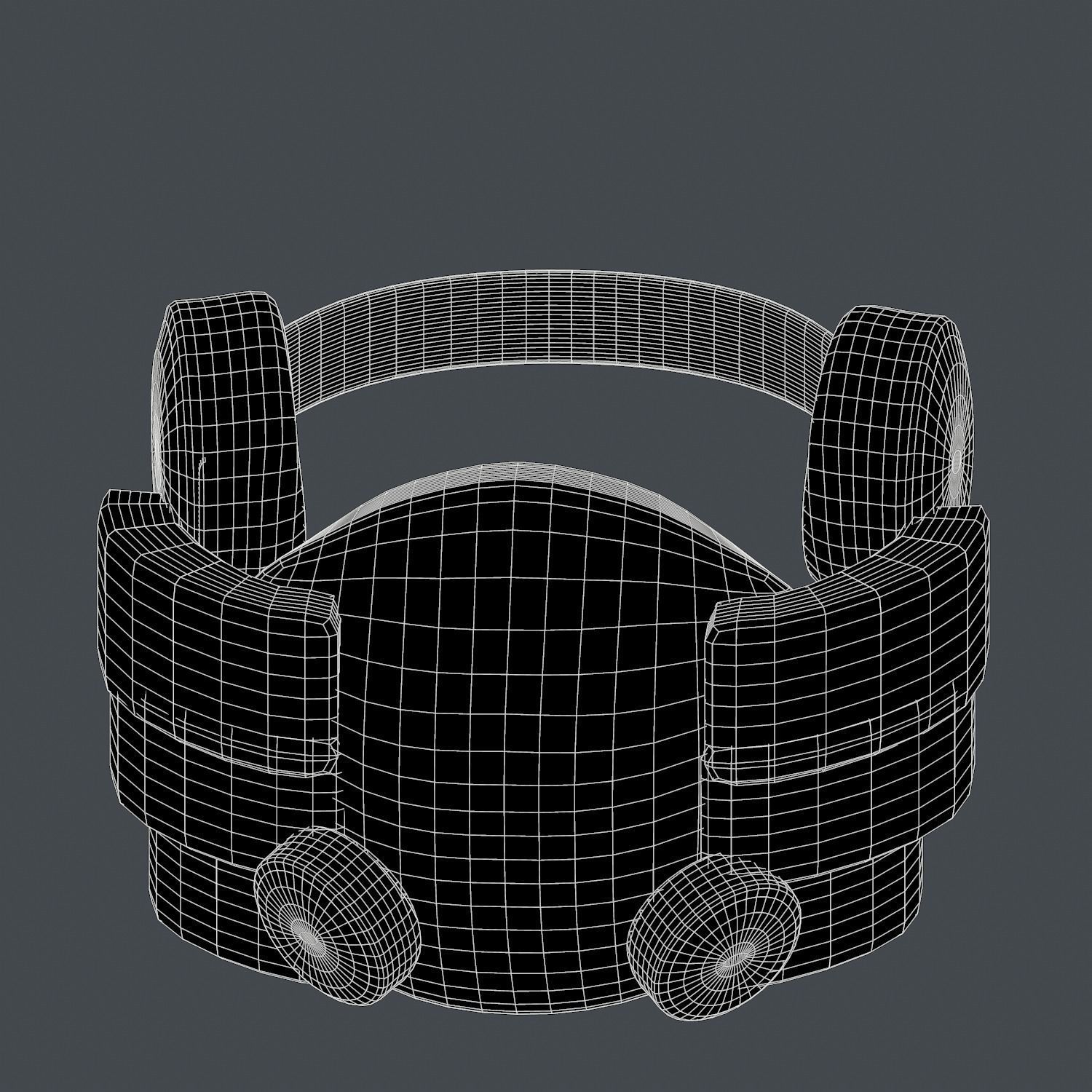 Gas mask helmet 3d model scifi Low-poly Low-poly 3D model Low-poly 3D model_6