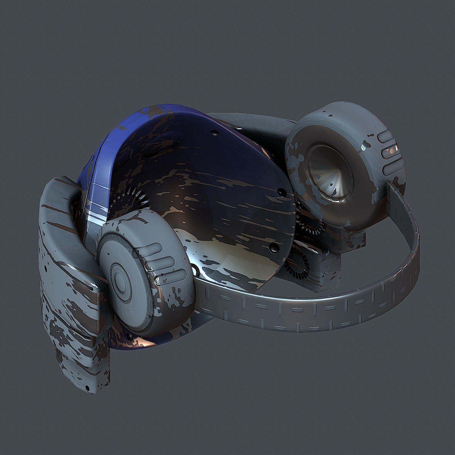 Gas mask helmet 3d model scifi Low-poly Low-poly 3D model Low-poly 3D model_4