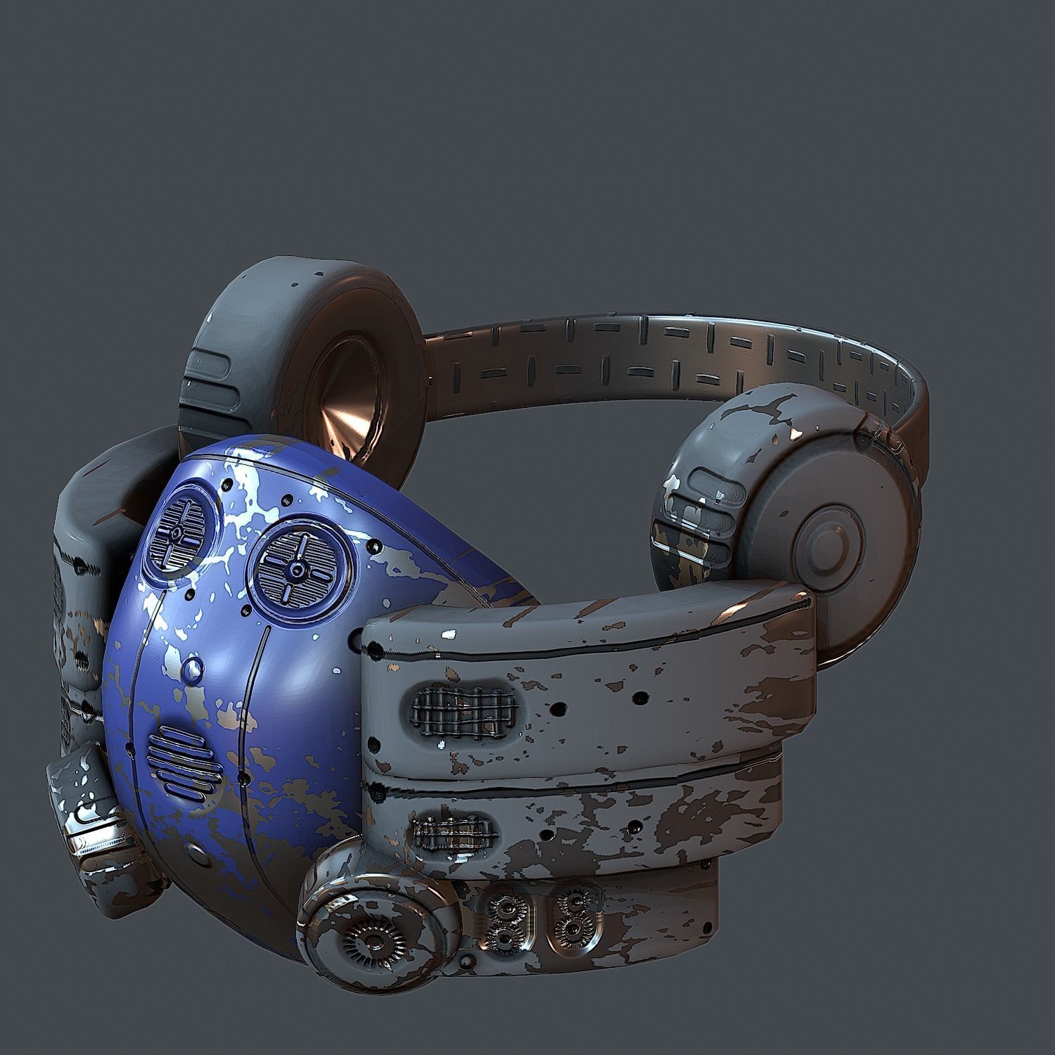 Gas mask helmet 3d model scifi Low-poly Low-poly 3D model Low-poly 3D model_3