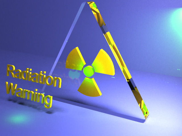 Radiation warning icon Glass and plastic Free low-poly 3D model_2