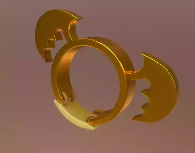 Annauffe-Sourie gold ring with two wings