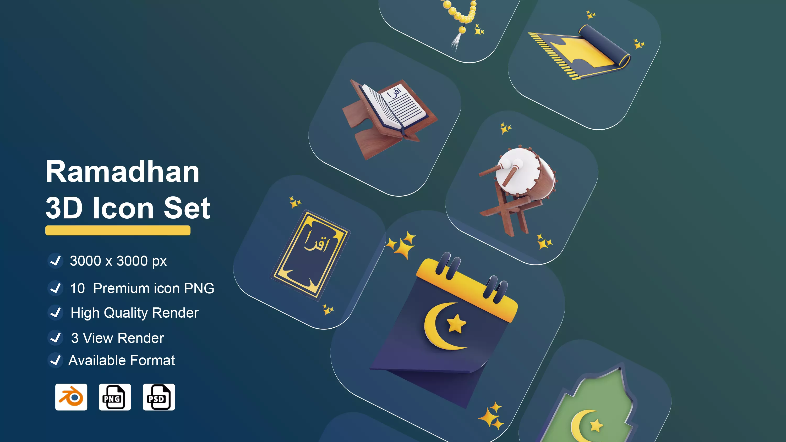 RAMADHAN ICON 3D SET 3D model_0
