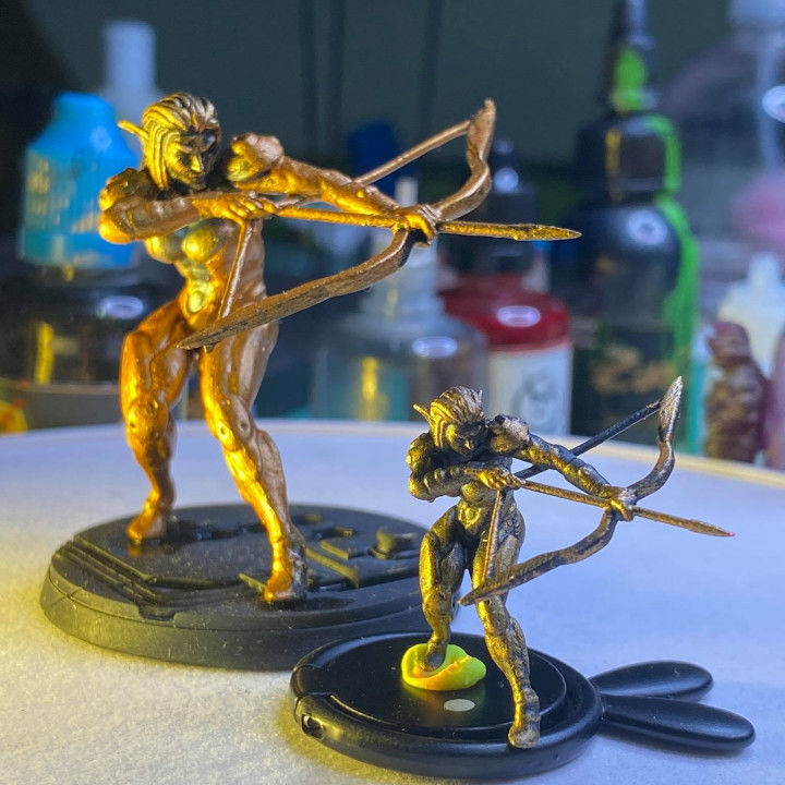 GREEN TORTURE FEMALE ELF ARCHER 3D print model_2