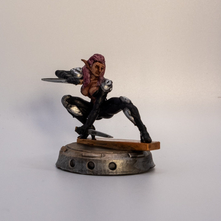 PINK SADNESS FEMALE ELF ASSASSIN 3D print model_5