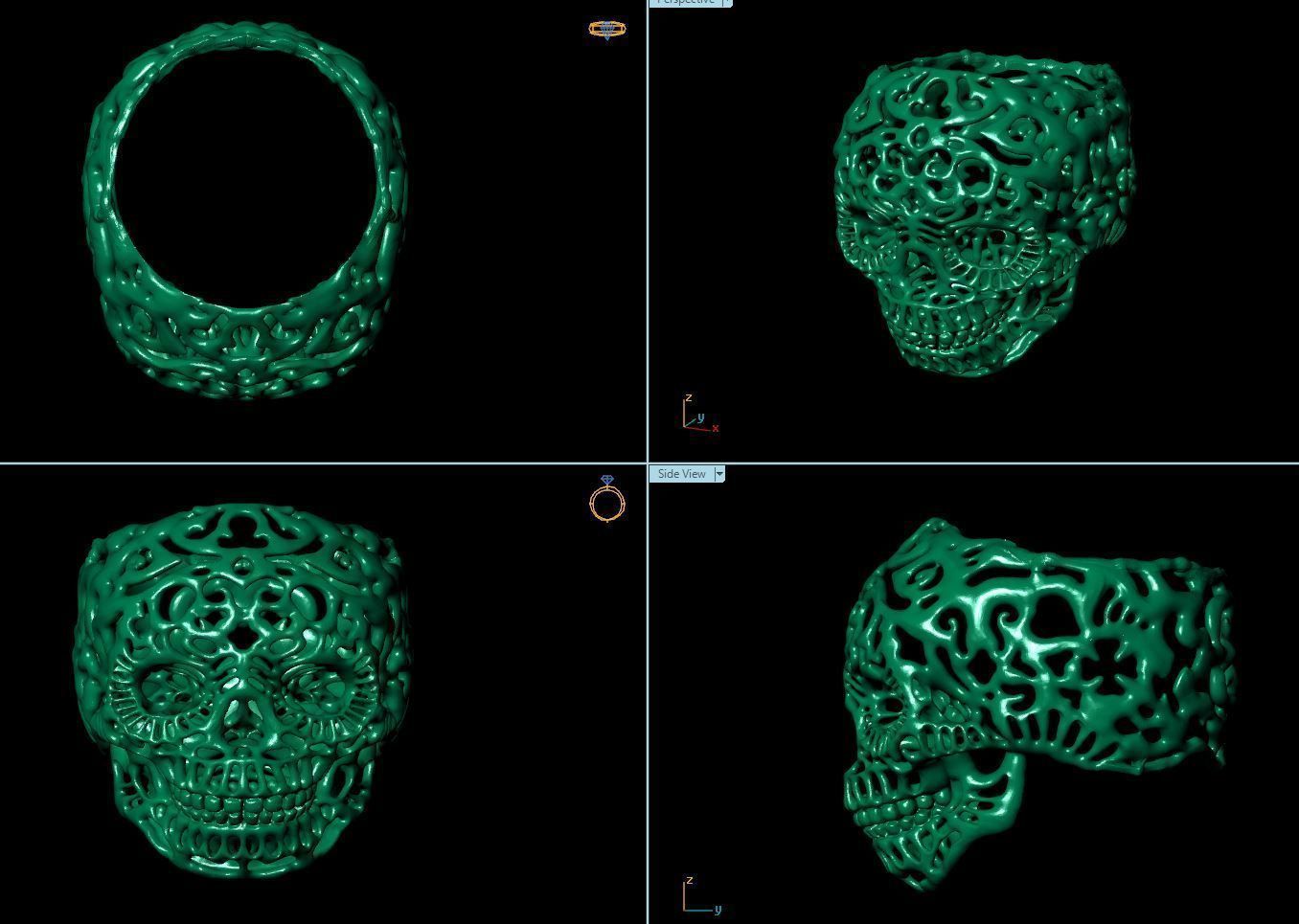 Ring skul 3D print model_2