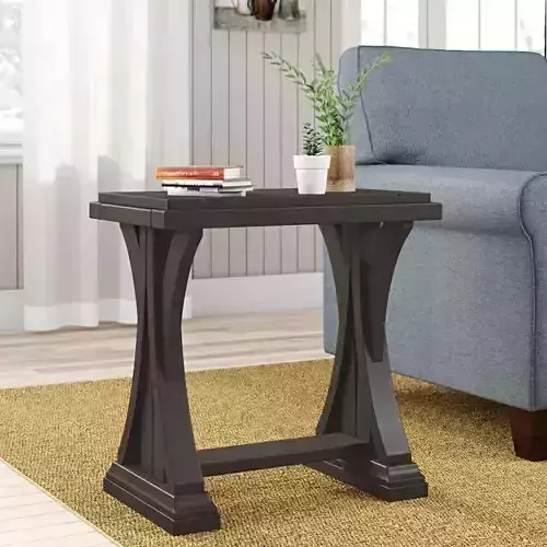 Aisling Wood Trestle End Side Table