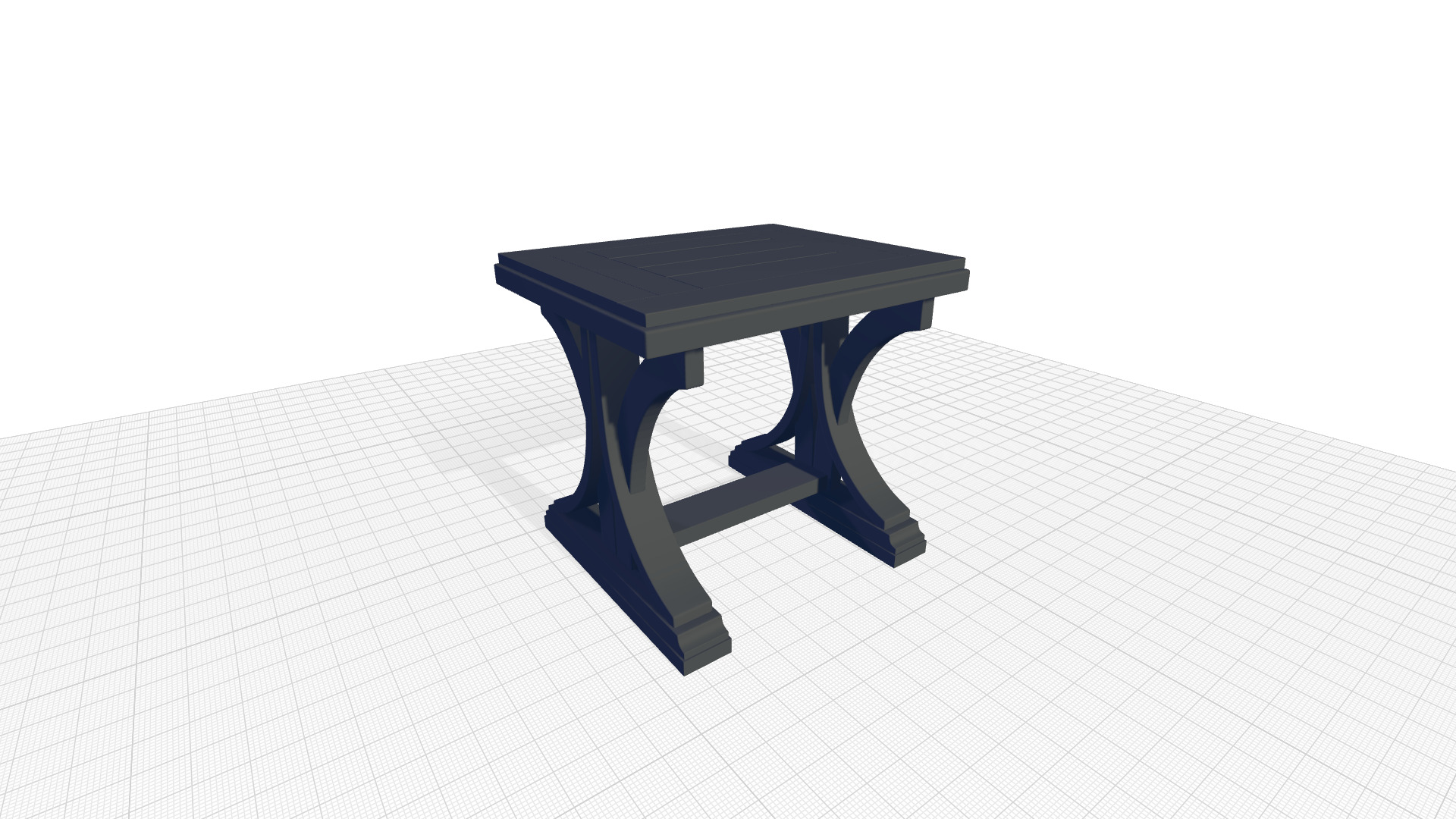 Aisling Wood Trestle End Side Table 3D model_5