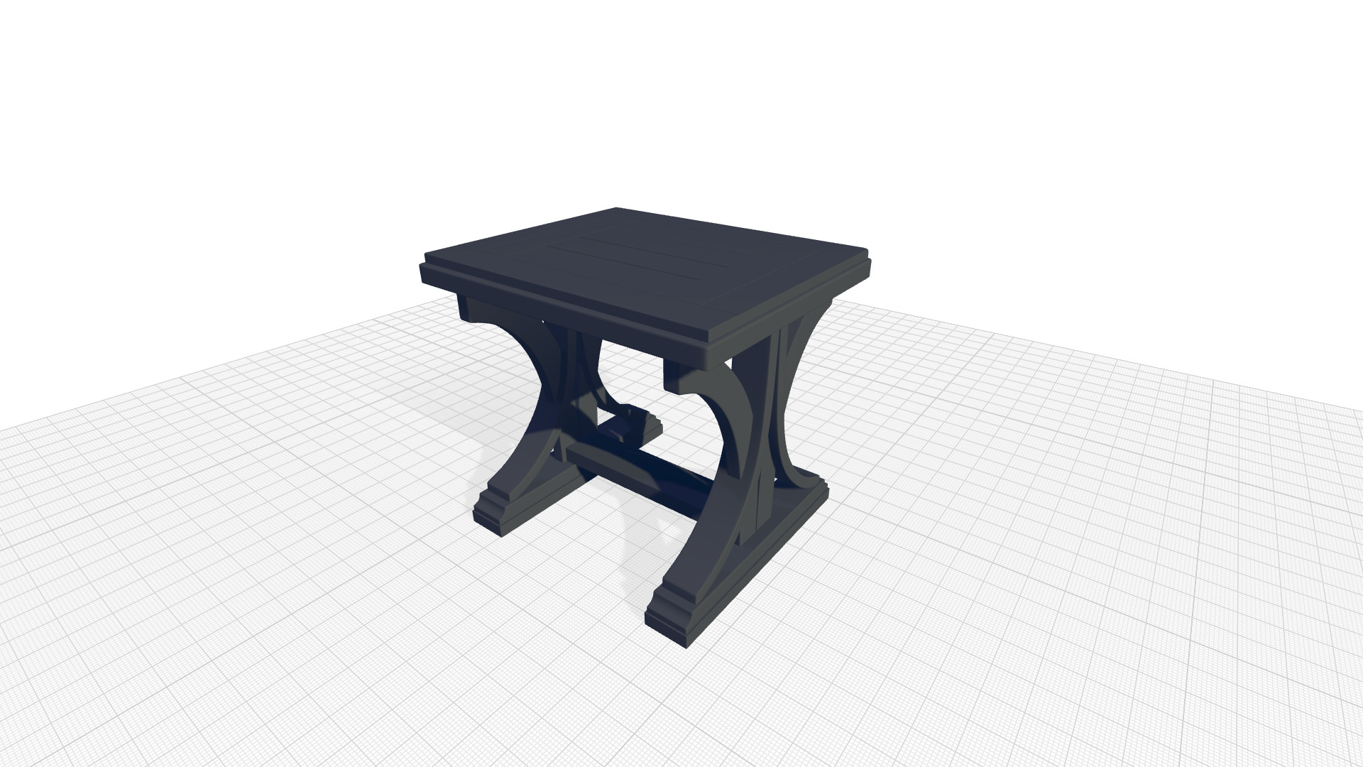 Aisling Wood Trestle End Side Table 3D model_3