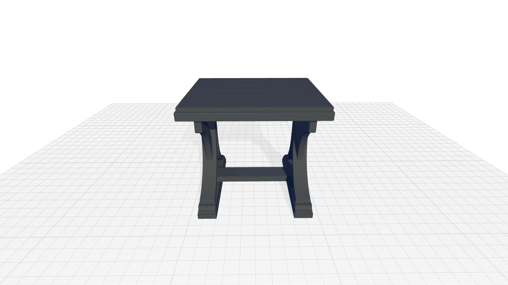 Aisling Wood Trestle End Side Table 3D model_4