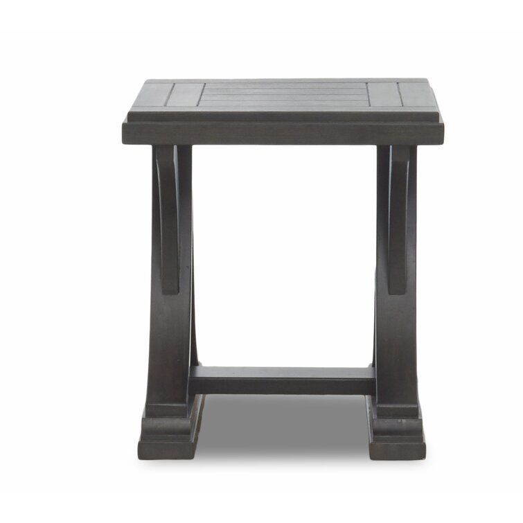 Aisling Wood Trestle End Side Table 3D model_2