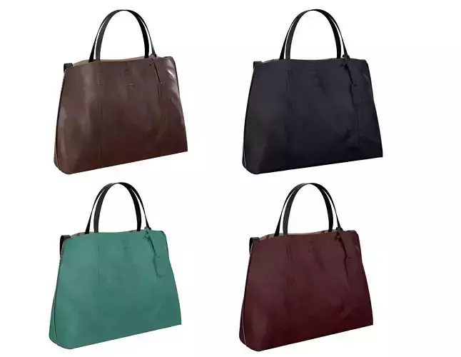 Old Trend Leather Tote Handbag Purse 3D Model Collection