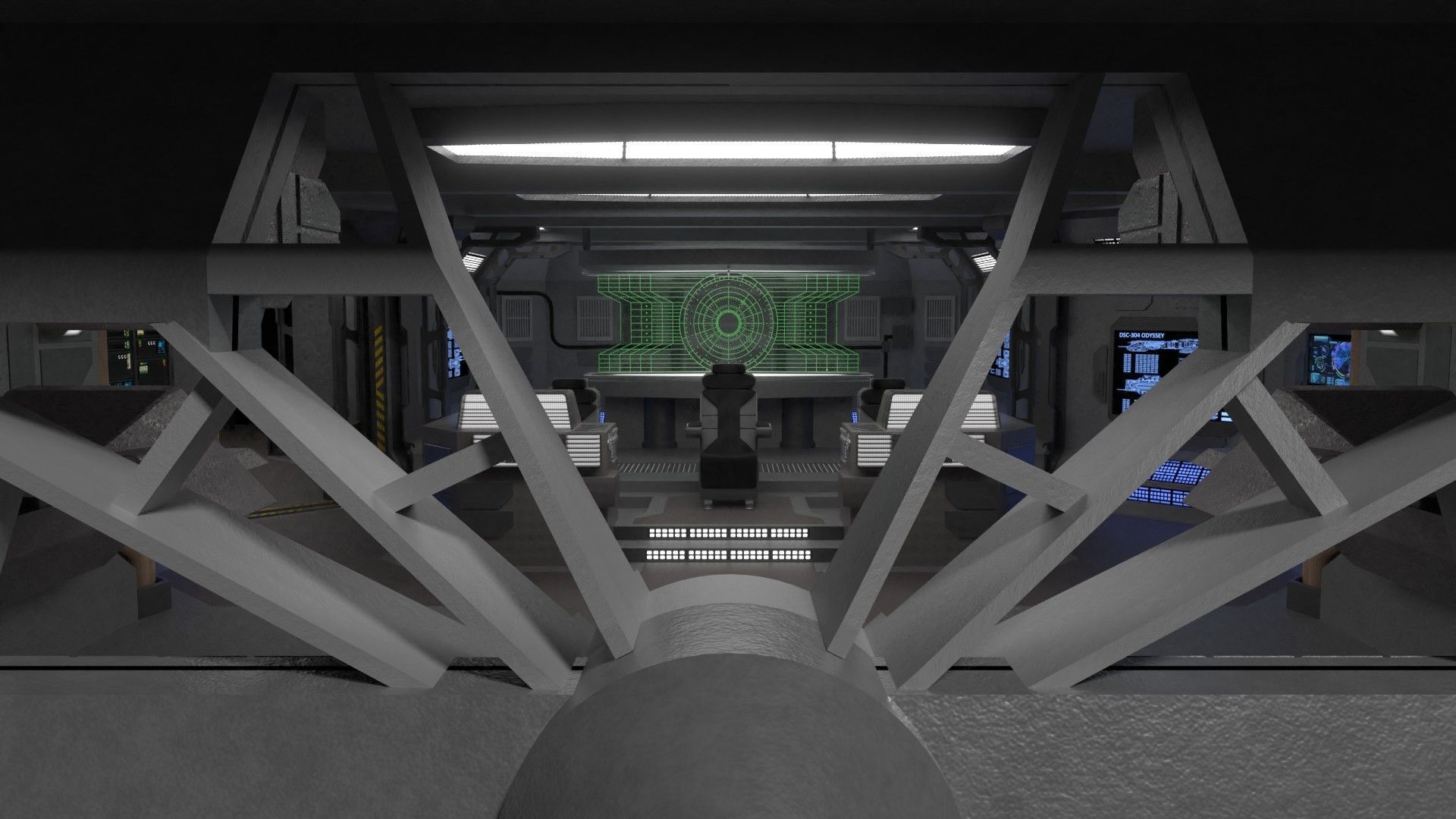 StarGate F-304 Daedalus Battlecruiser Bridge 3D model_2
