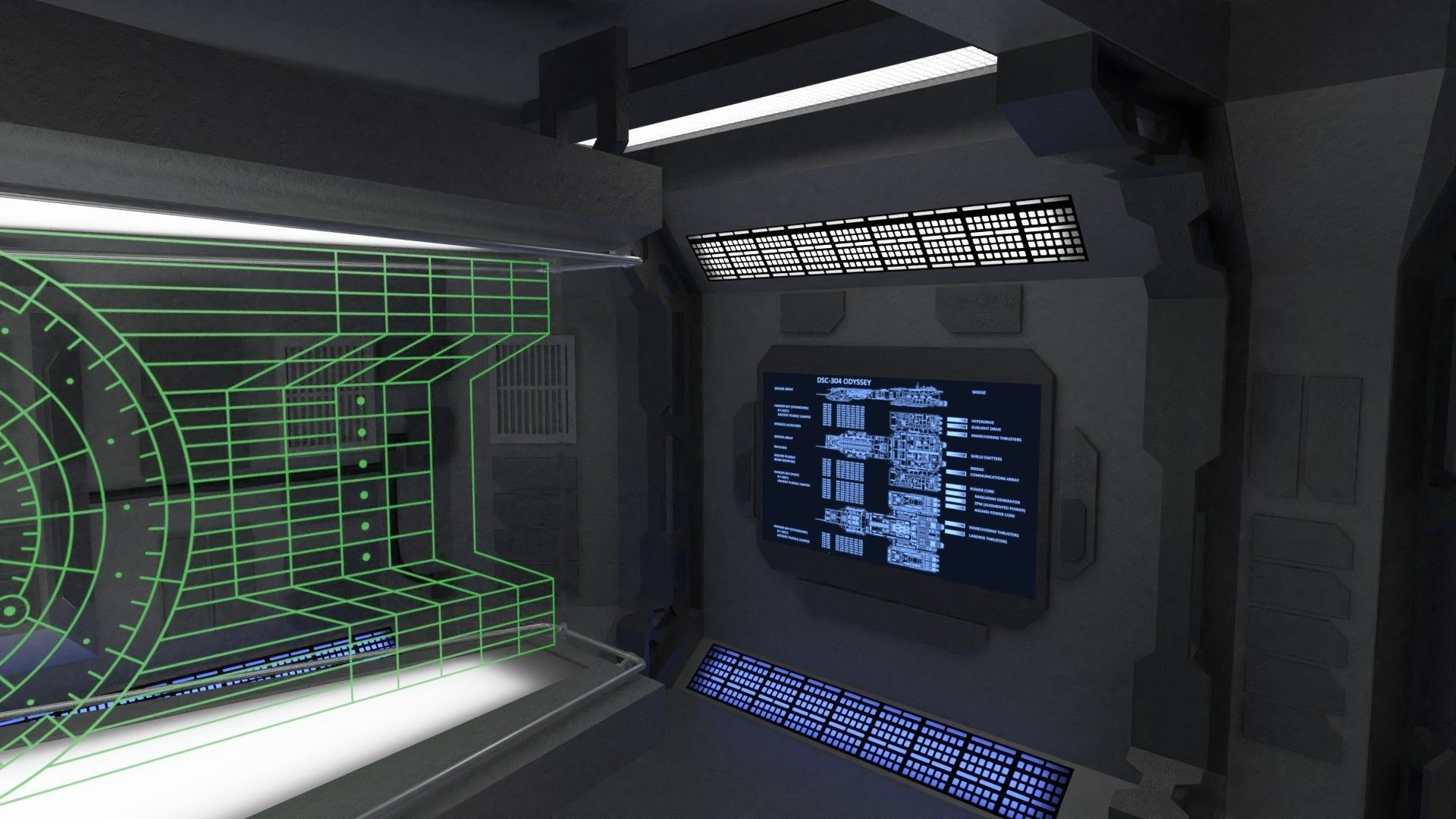 StarGate F-304 Daedalus Battlecruiser Bridge 3D model_6