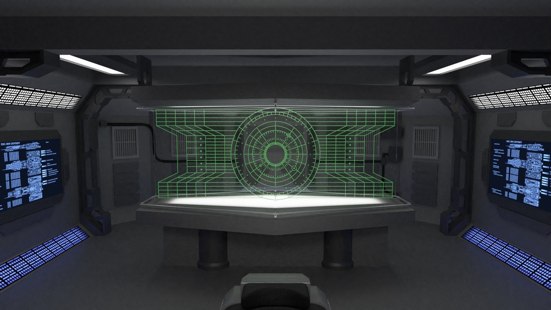 StarGate F-304 Daedalus Battlecruiser Bridge 3D model_7