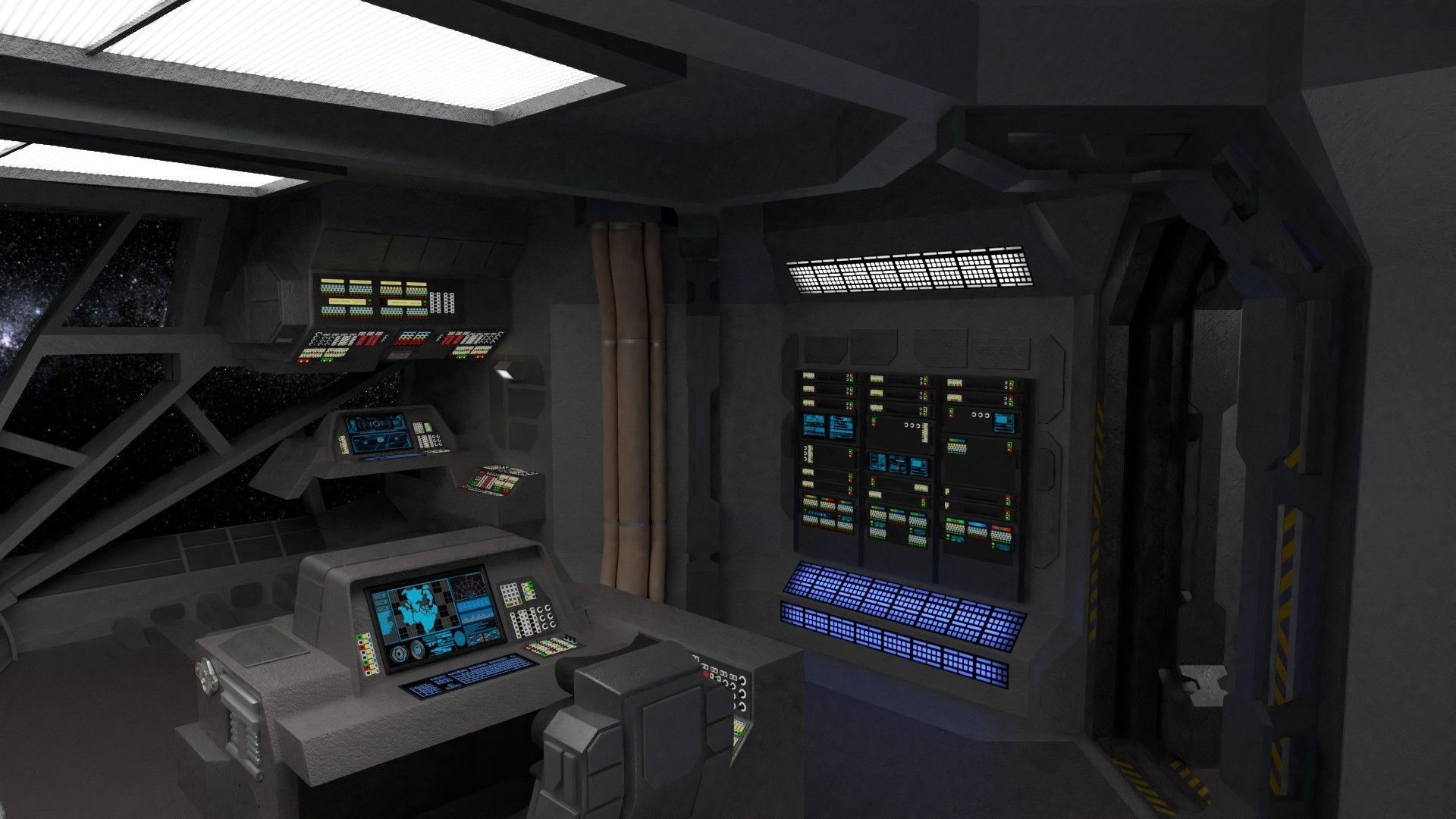 StarGate F-304 Daedalus Battlecruiser Bridge 3D model_10