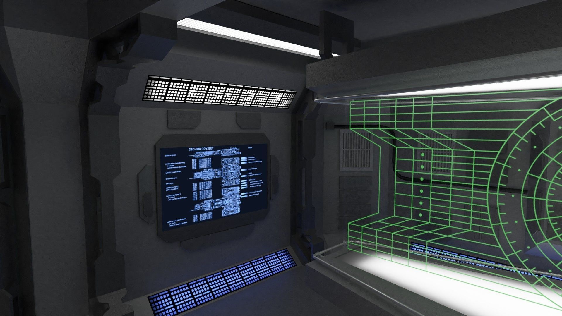 StarGate F-304 Daedalus Battlecruiser Bridge 3D model_8