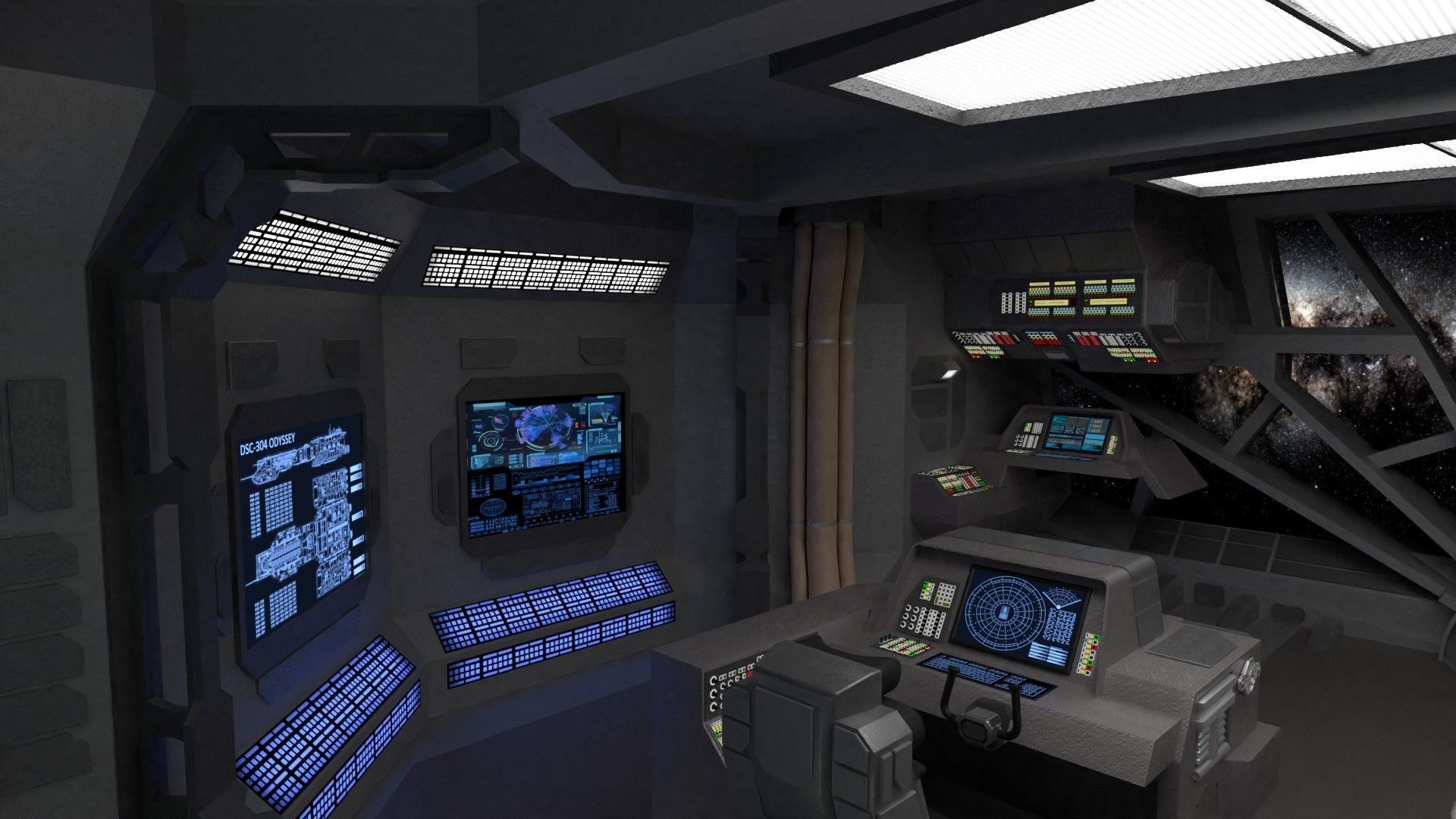 StarGate F-304 Daedalus Battlecruiser Bridge 3D model_5