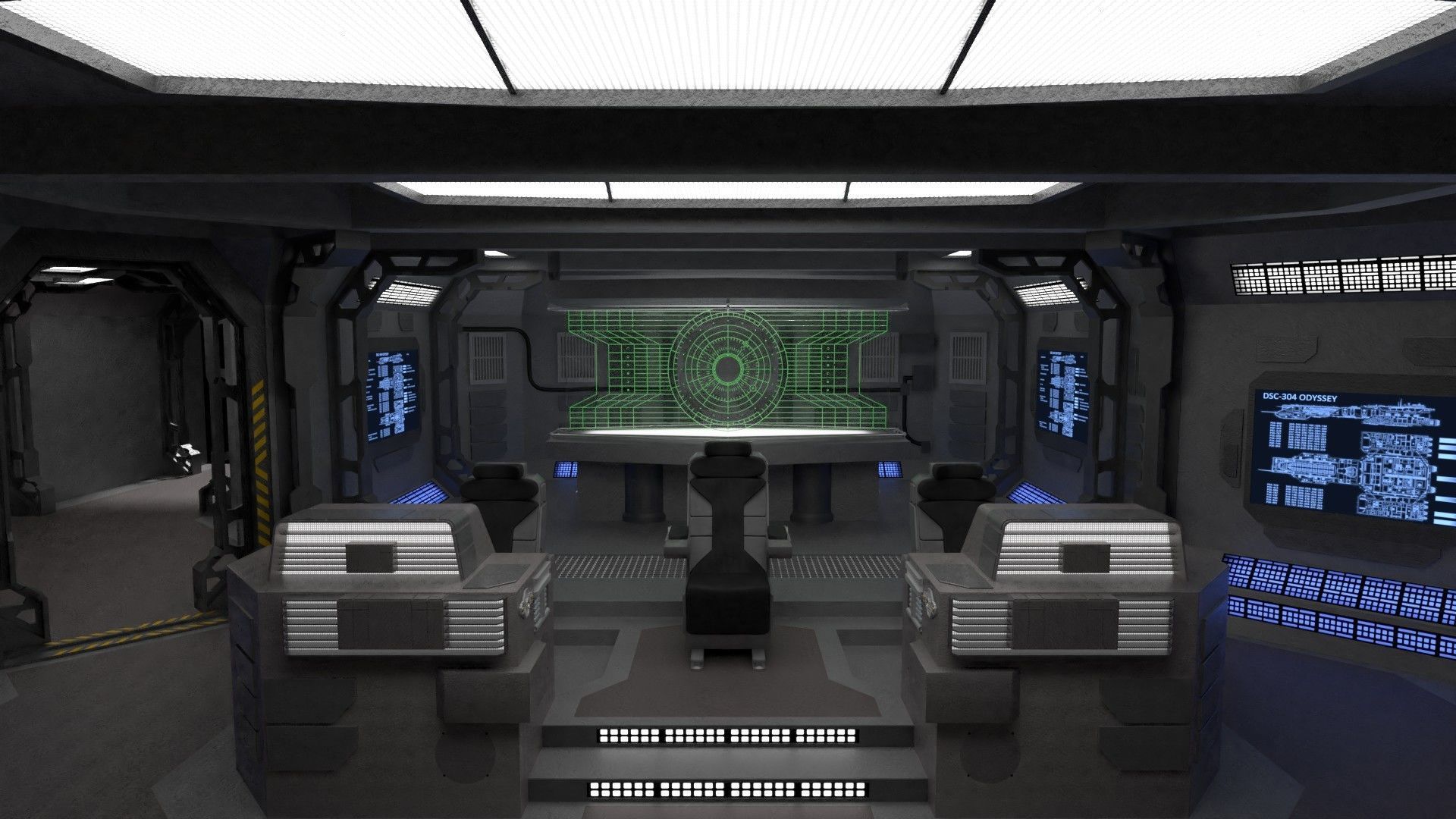 StarGate F-304 Daedalus Battlecruiser Bridge 3D model_11